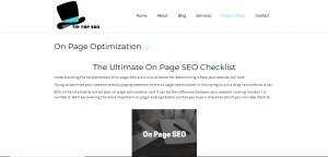 picture of our on page seo blog post